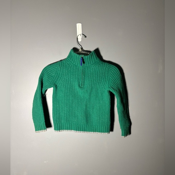 Mini Boden Chunky Half Zip Sweater in Deep Green Size 7-8Y - Picture 2 of 5